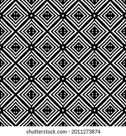 Blumenmuster nahtloser Hintergrund.Geometrisches Ornament für Bildschirmhintergründe und Hintergründe. Schwarz-Weiß-Muster.