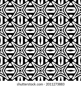floral seamless pattern background.Geometric ornament for wallpapers and backgrounds. Black and white pattern.