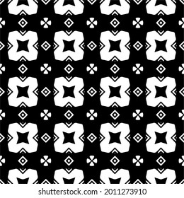 floral seamless pattern background.Geometric ornament for wallpapers and backgrounds. Black and white pattern.