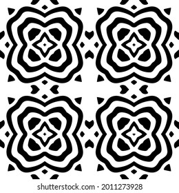 fondo de patrón sin costuras floral.Ornamento geométrico para fondos de paredes y fondos. Patrón blanco y negro.