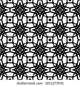 floral seamless pattern background.Geometric ornament for wallpapers and backgrounds. Black and white pattern.