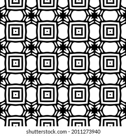 floral seamless pattern background.Geometric ornament for wallpapers and backgrounds. Black and white pattern.