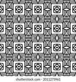 fondo de patrón sin costuras floral.Ornamento geométrico para fondos de paredes y fondos. Patrón blanco y negro.
