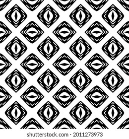floral seamless pattern background.Geometric ornament for wallpapers and backgrounds. Black and white pattern.