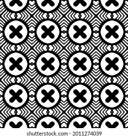 Blumenmuster nahtloser Hintergrund.Geometrisches Ornament für Bildschirmhintergründe und Hintergründe. Schwarz-Weiß-Muster.