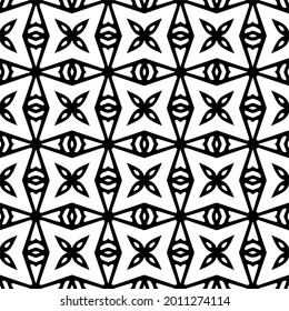 fondo de patrón sin costuras floral.Ornamento geométrico para fondos de paredes y fondos. Patrón blanco y negro.