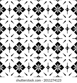 Blumenmuster nahtloser Hintergrund.Geometrisches Ornament für Bildschirmhintergründe und Hintergründe. Schwarz-Weiß-Muster.