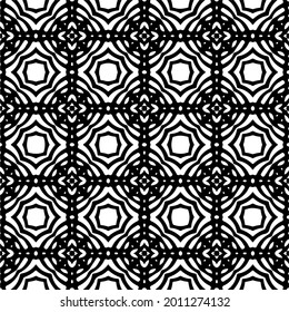 floral seamless pattern background.Geometric ornament for wallpapers and backgrounds. Black and white pattern.
