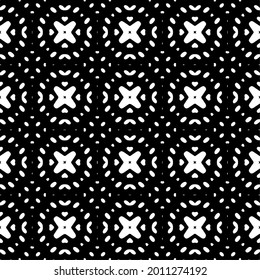 floral seamless pattern background.Geometric ornament for wallpapers and backgrounds. Black and white pattern.