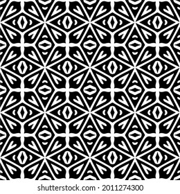 floral seamless pattern background.Geometric ornament for wallpapers and backgrounds. Black and white pattern.