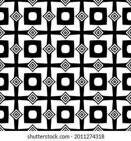 floral seamless pattern background.Geometric ornament for wallpapers and backgrounds. Black and white pattern.