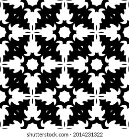 floral seamless pattern background.Geometric ornament for wallpapers and backgrounds. Black and white pattern.