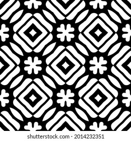 floral seamless pattern background.Geometric ornament for wallpapers and backgrounds. Black and white pattern.