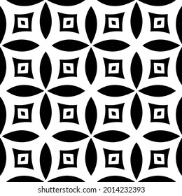 floral seamless pattern background.Geometric ornament for wallpapers and backgrounds. Black and white pattern.