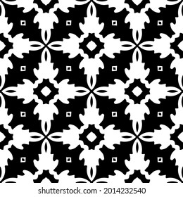 fondo de patrón sin costuras floral.Ornamento geométrico para fondos de paredes y fondos. Patrón blanco y negro.