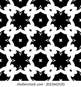 floral seamless pattern background.Geometric ornament for wallpapers and backgrounds. Black and white pattern.
