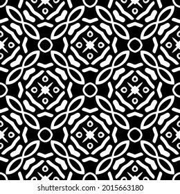 fondo de patrón sin costuras floral.Ornamento geométrico para fondos de paredes y fondos. Patrón blanco y negro.