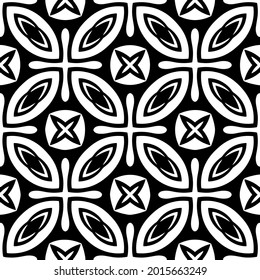 fondo de patrón sin costuras floral.Ornamento geométrico para fondos de paredes y fondos. Patrón blanco y negro.