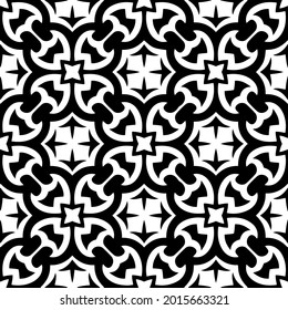 floral seamless pattern background.Geometric ornament for wallpapers and backgrounds. Black and white pattern.