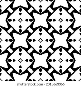 floral seamless pattern background.Geometric ornament for wallpapers and backgrounds. Black and white pattern.
