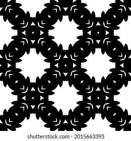 floral seamless pattern background.Geometric ornament for wallpapers and backgrounds. Black and white pattern.