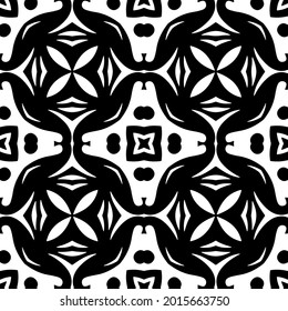 floral seamless pattern background.Geometric ornament for wallpapers and backgrounds. Black and white pattern.
