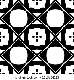 floral seamless pattern background.Geometric ornament for wallpapers and backgrounds. Black and white pattern.
