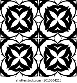 fondo de patrón sin costuras floral.Ornamento geométrico para fondos de paredes y fondos. Patrón blanco y negro.