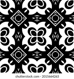 fondo de patrón sin costuras floral.Ornamento geométrico para fondos de paredes y fondos. Patrón blanco y negro.