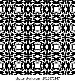 fondo de patrón sin costuras floral.Ornamento geométrico para fondos de paredes y fondos. Patrón blanco y negro.