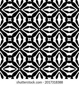 floral seamless pattern background.Geometric ornament for wallpapers and backgrounds. Black and white pattern.