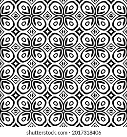 floral seamless pattern background.Geometric ornament for wallpapers and backgrounds. Black and white pattern.