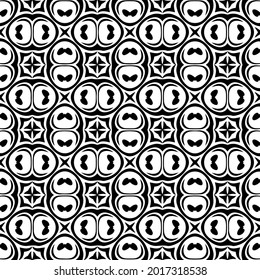 floral seamless pattern background.Geometric ornament for wallpapers and backgrounds. Black and white pattern.