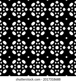 floral seamless pattern background.Geometric ornament for wallpapers and backgrounds. Black and white pattern.