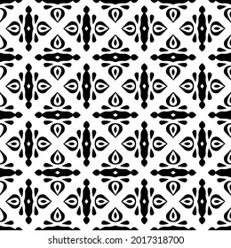 floral seamless pattern background.Geometric ornament for wallpapers and backgrounds. Black and white pattern.