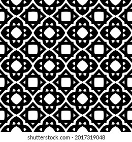 floral seamless pattern background.Geometric ornament for wallpapers and backgrounds. Black and white pattern.