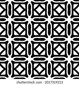 floral seamless pattern background.Geometric ornament for wallpapers and backgrounds. Black and white pattern.
