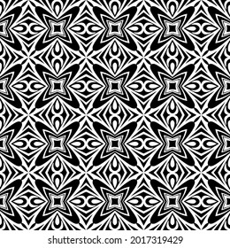 fondo de patrón sin costuras floral.Ornamento geométrico para fondos de paredes y fondos. Patrón blanco y negro.