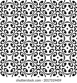fondo de patrón sin costuras floral.Ornamento geométrico para fondos de paredes y fondos. Patrón blanco y negro.