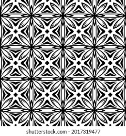 floral seamless pattern background.Geometric ornament for wallpapers and backgrounds. Black and white pattern.
