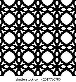 floral seamless pattern background.Geometric ornament for wallpapers and backgrounds. Black and white pattern.