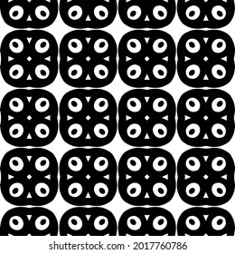 floral seamless pattern background.Geometric ornament for wallpapers and backgrounds. Black and white pattern.