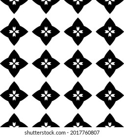 floral seamless pattern background.Geometric ornament for wallpapers and backgrounds. Black and white pattern.