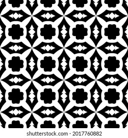 fondo de patrón sin costuras floral.Ornamento geométrico para fondos de paredes y fondos. Patrón blanco y negro.