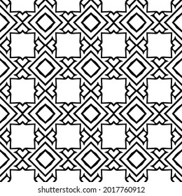 Blumenmuster nahtloser Hintergrund.Geometrisches Ornament für Bildschirmhintergründe und Hintergründe. Schwarz-Weiß-Muster.