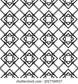 floral seamless pattern background.Geometric ornament for wallpapers and backgrounds. Black and white pattern.