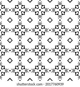 floral seamless pattern background.Geometric ornament for wallpapers and backgrounds. Black and white pattern.