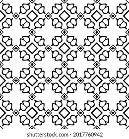 floral seamless pattern background.Geometric ornament for wallpapers and backgrounds. Black and white pattern.