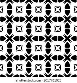 fondo de patrón sin costuras floral.Ornamento geométrico para fondos de paredes y fondos. Patrón blanco y negro.