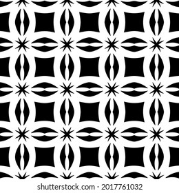 floral seamless pattern background.Geometric ornament for wallpapers and backgrounds. Black and white pattern.
